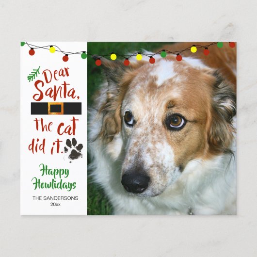 予算おもしろい犬フォトホリデーあいさつカード (正面)