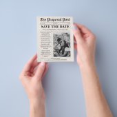 予算おもしろい結婚の新聞日付の保存 チラシ (手)