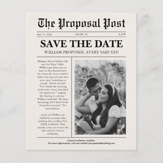 予算おもしろい結婚の新聞日付の保存 チラシ (正面)