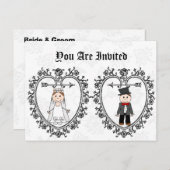 予算おもしろい結婚式招待状 インビテーションポストカード (正面/裏面)