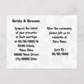 予算おもしろい結婚式招待状 インビテーションポストカード (裏面)