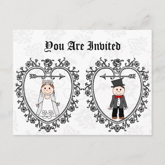 予算おもしろい結婚式招待状 インビテーションポストカード (正面)
