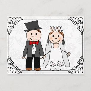 予算おもしろい結婚式招待状 インビテーションポストカード