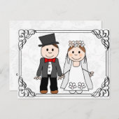 予算おもしろい結婚式招待状 インビテーションポストカード (正面/裏面)