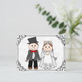 予算おもしろい結婚式招待状 インビテーションポストカード (スタンド正面)