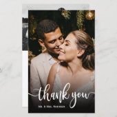 予算お洒落スクリプ結婚トのサンキューカード (正面/裏面)