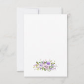 予算お祝いのライフパープルフローラ葬儀 ノートカード (裏面)