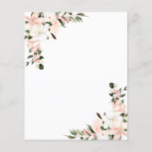 予算お祝いのライフピンクフローラ招待状 (裏面)