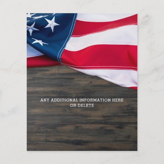 予算お祝いの生活の愛国的招待状 (裏面)