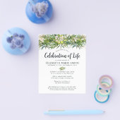 予算お祝いの生活の緑の葉の葬葬 チラシ (シングル)