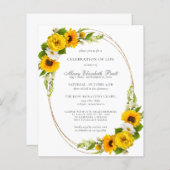 予算お祝いオブライフひまわり招待状 (正面/裏面)