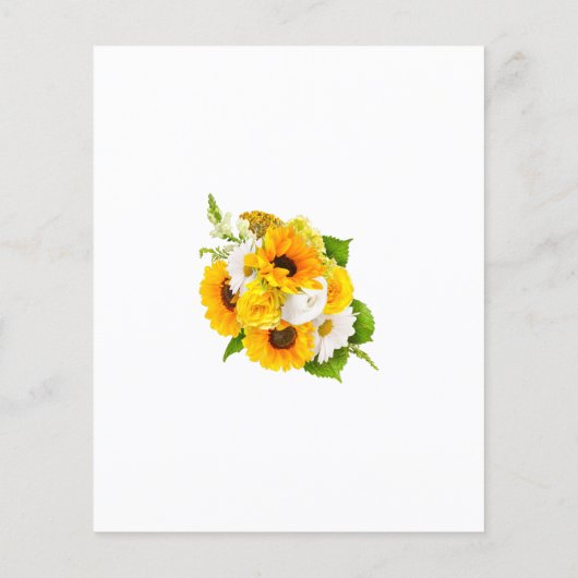 予算お祝いオブライフひまわり招待状 (裏面)