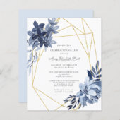 予算お祝いオブライフほこりっぽいブルーフローラ (正面/裏面)