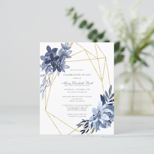 予算お祝いオブライフほこりっぽいブルーフローラ (スタンド正面)