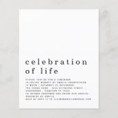 予算お祝いオブライフ昼食会招待状 (正面)