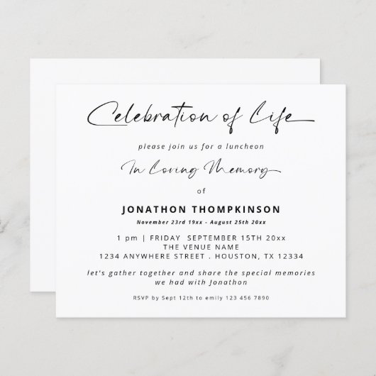 予算お祝いオブライフ白昼食会 (正面/裏面)