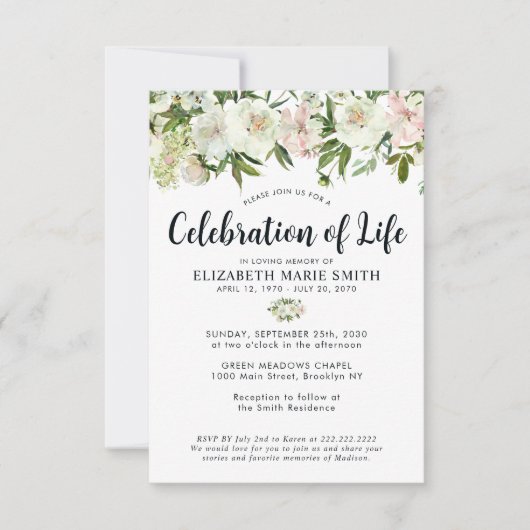 予算お祝いライフフローラ葬儀記念館 ノートカード (正面)