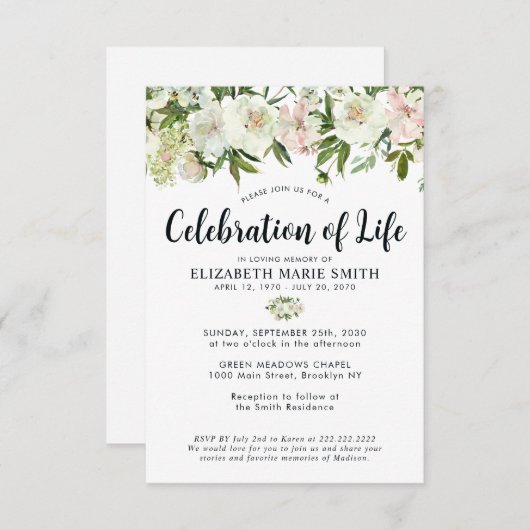 予算お祝いライフフローラ葬儀記念館 ノートカード (正面/裏面)