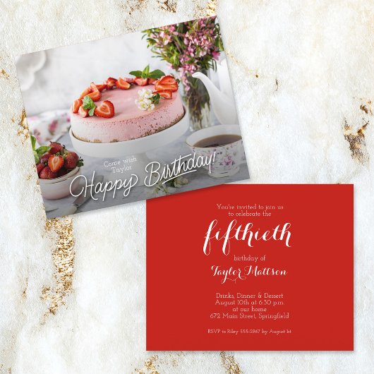 予算お誕生日ケーキパーティの招待状