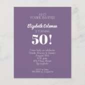 予算お誕生日ケーキパーティの招待状 (裏面)