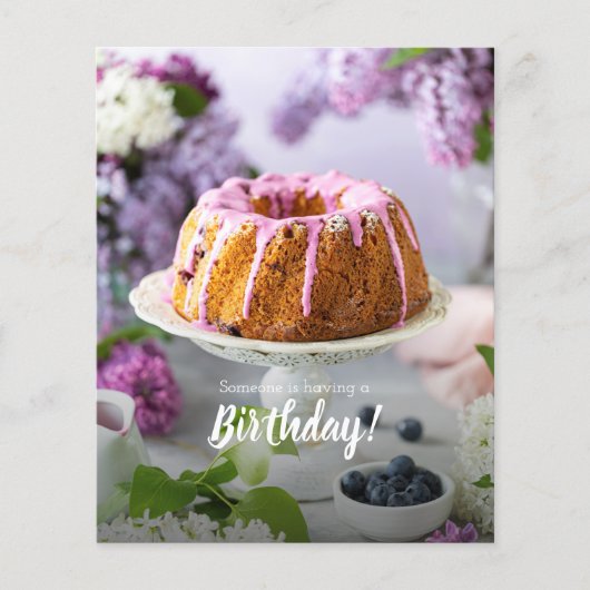 予算お誕生日ケーキパーティの招待状 (正面)