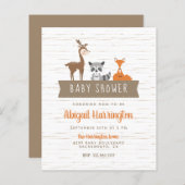 予算かわいいウッドランド動物のバナー赤ちゃんシャワー (正面/裏面)
