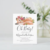 予算かわいいキツネオ赤ちゃんシャワー招待状 (スタンド正面)