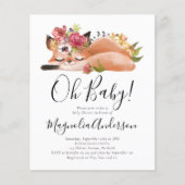 予算かわいいキツネオ赤ちゃんシャワー招待状 (正面)