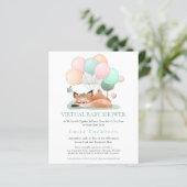 予算かわいいキツネスリープティール（緑がかった色）仮想ベビーシャワー (スタンド正面)