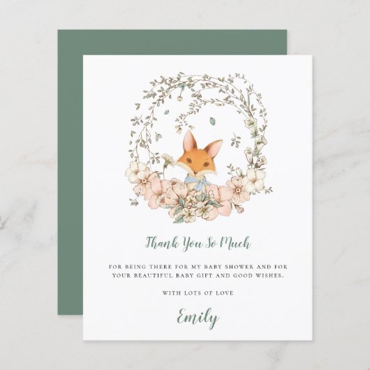 予算かわいいキツネセージ赤ちゃんシャワーありがとう (正面/裏面)