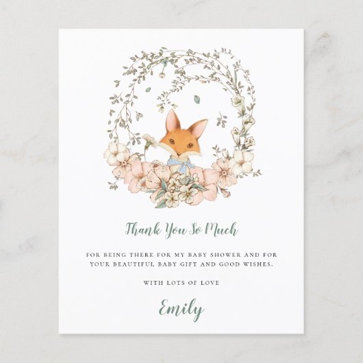 予算かわいいキツネセージ赤ちゃんシャワーありがとう (正面)