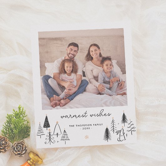 予算かわいいクリスマスツリーグリーティングフォトホリデー