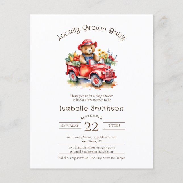 予算かわいいテディ地元で育った赤ちゃんシャワーのピックアップ (正面)