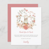 予算かわいいバニーコーラルベビーシャワーありがとう (正面/裏面)