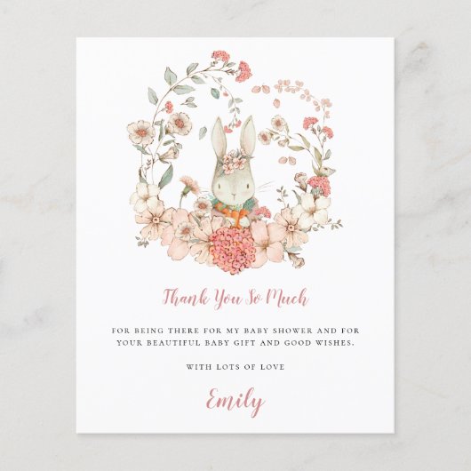 予算かわいいバニーコーラルベビーシャワーありがとう (正面)