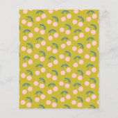 予算かわいいピンクの緑のさくらんぼフルーツ赤ちゃんシャワー (裏面)