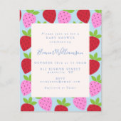 予算かわいいピンク色のブルーストロベリーフルーツ赤ちゃんシャワー (正面)