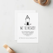 予算かわいいミニマル引っ越しました新しい住所の移動 ノートカード (正面/裏面インサイチュ)