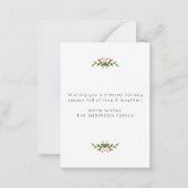 予算かわいいメリークリスマスベリーの写真の休日 ノートカード (裏面)