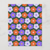 予算かわいいレトロ花紫色の緑のベビーシャワー (裏面)