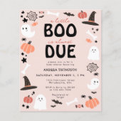 予算かわいい小さなブーほとんどデューベビーシャワー チラシ (正面)