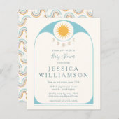 予算かわいい星月月の青い赤ちゃんシャワー (正面/裏面)