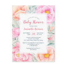 予算かわいい牡丹バラピンクフローラ赤ちゃんシャワー