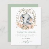 予算かわいい象のセージ赤ちゃんシャワーありがとう (正面/裏面)