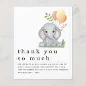 予算かわいい象の赤ちゃんシャワー黄色ありがとう (正面)