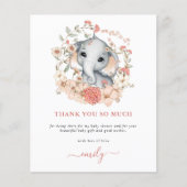 予算かわいい象サンゴ赤ちゃんシャワーありがとう (正面)