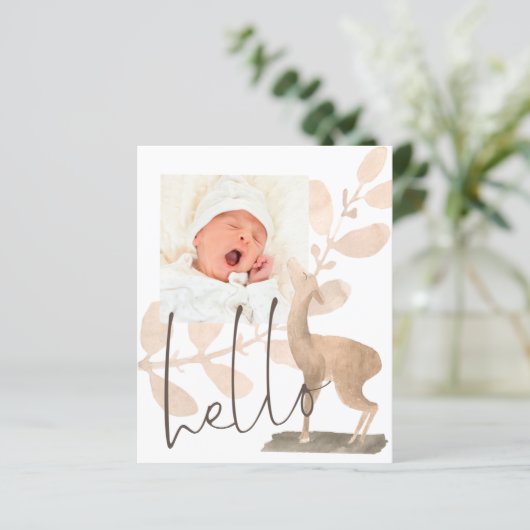 予算かわいい鹿ベビー写真誕生のお知らせ (スタンド正面)