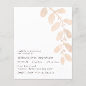 予算かわいい鹿ベビー写真誕生のお知らせ (裏面)