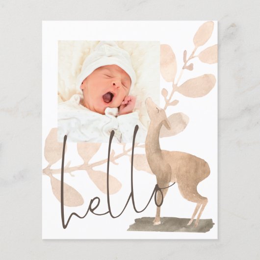 予算かわいい鹿ベビー写真誕生のお知らせ (正面)