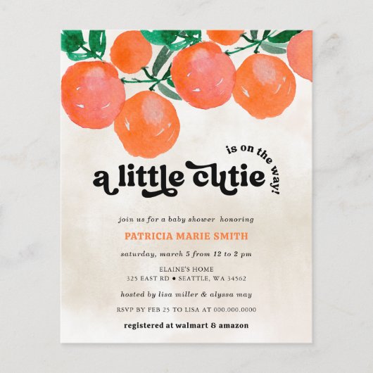 予算かわいこちゃんは途中オレンジ色の赤ちゃんシャワー (正面)